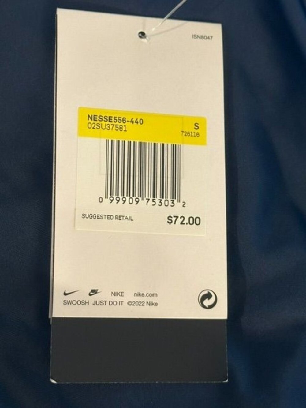 Nike Swim Long Sleeve Zip Hydroguard UPF40+ Rash Guard NESSE556-440 Men's S NEW - Picture 4 of 8